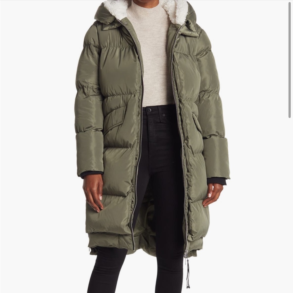 Avec Les Filles Faux Sherling Lined Puffer